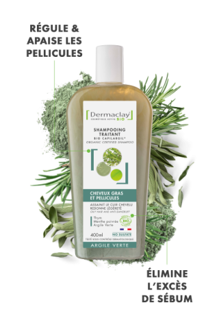 Shampoing 400 ml contre les cheveux gras et les pellicules