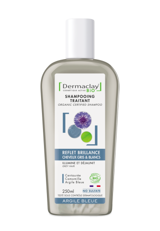 Shampoing pour cheveux gris bio Dermaclay