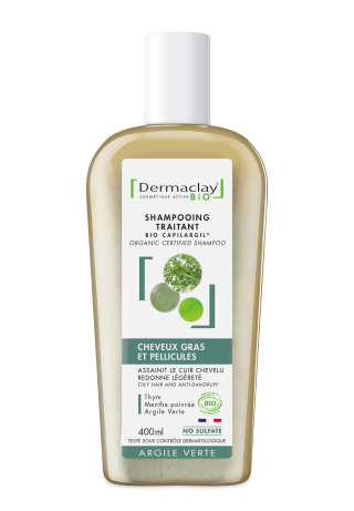 Shampoing cheveux gras bio Dermaclay