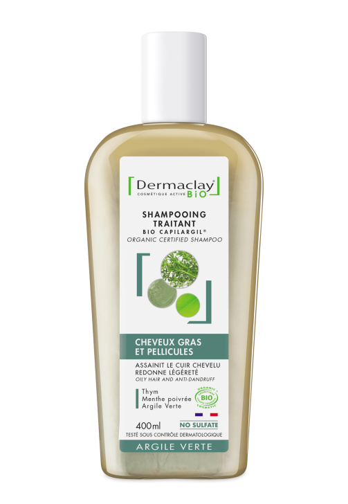 Shampoing cheveux gras bio Dermaclay