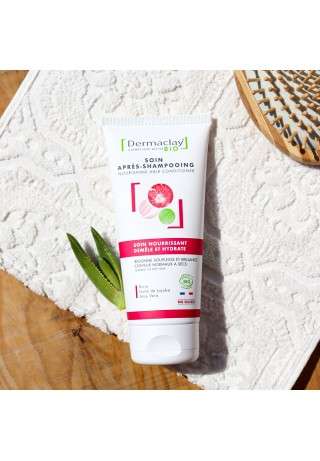 Soin après-shampoing nourrissant bio Dermaclay a l'huile de ricin, jojoba et aloe vera