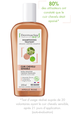Shampooing cuir chevelu sensible bio dermaclay