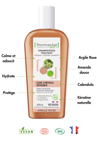 Shampoing à l'argile cuir chevelu sensible