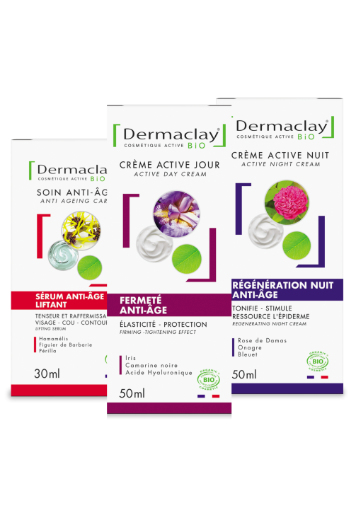 Dermaclay PACK TRIO FERMETÉ ANTI-ÂGE (à partir de 35 ans) Dermaclay PACK TRIO FERMETÉ ANTI-ÂGE (à partir de 35 ans)