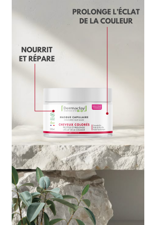 Masque capillaire cheveux colorés bio Dermaclay