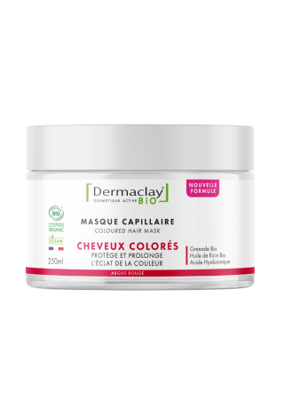 Masque pour cheveux colorés bio Dermaclay