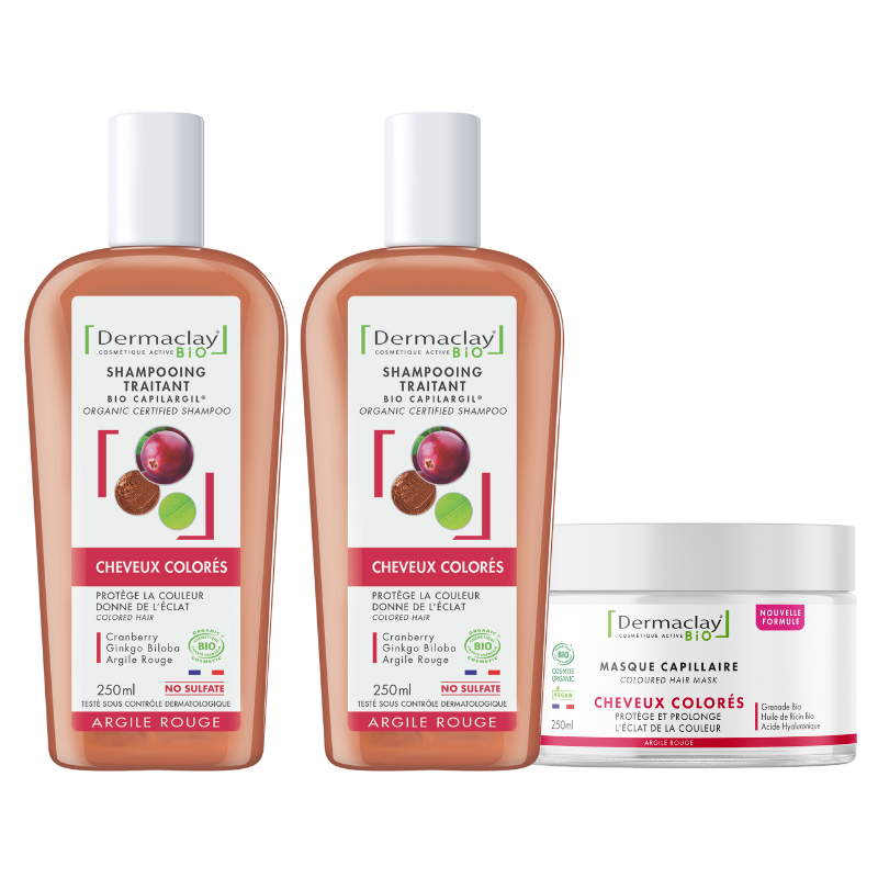 PACK ROUTINE CHEVEUX COLORÉS dermaclay