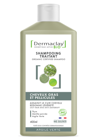 Shampoing cheveux gras bio Dermaclay
