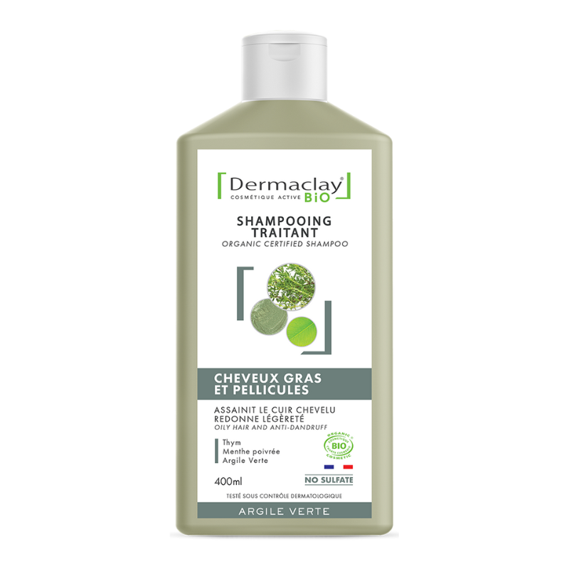 Shampoing cheveux gras bio Dermaclay