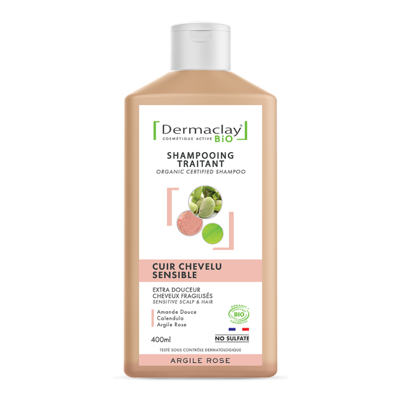 Shampoing cuir chevelu sensible bio 400ml dermaclay