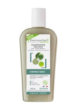 Shampoing cheveux gras bio Dermaclay