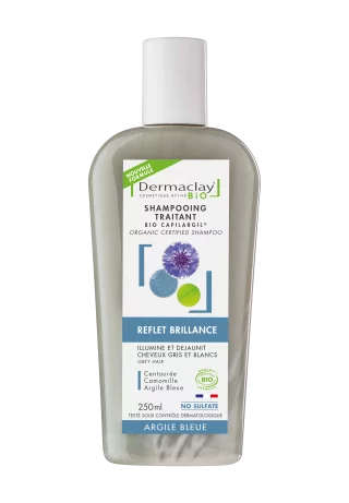 Shampoing pour cheveux gris bio Dermaclay