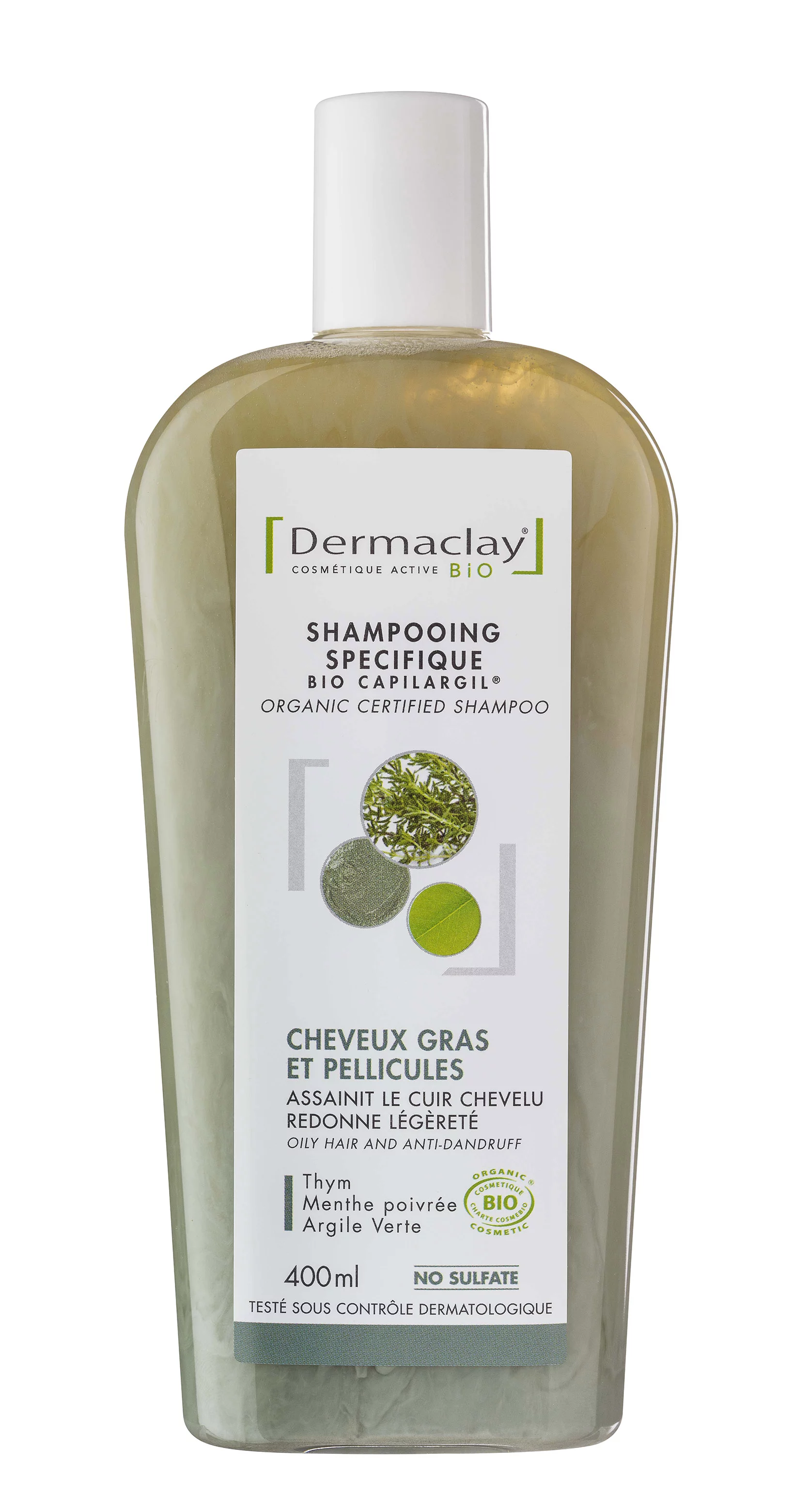 Shampooing cheveux gras et pellicule thym